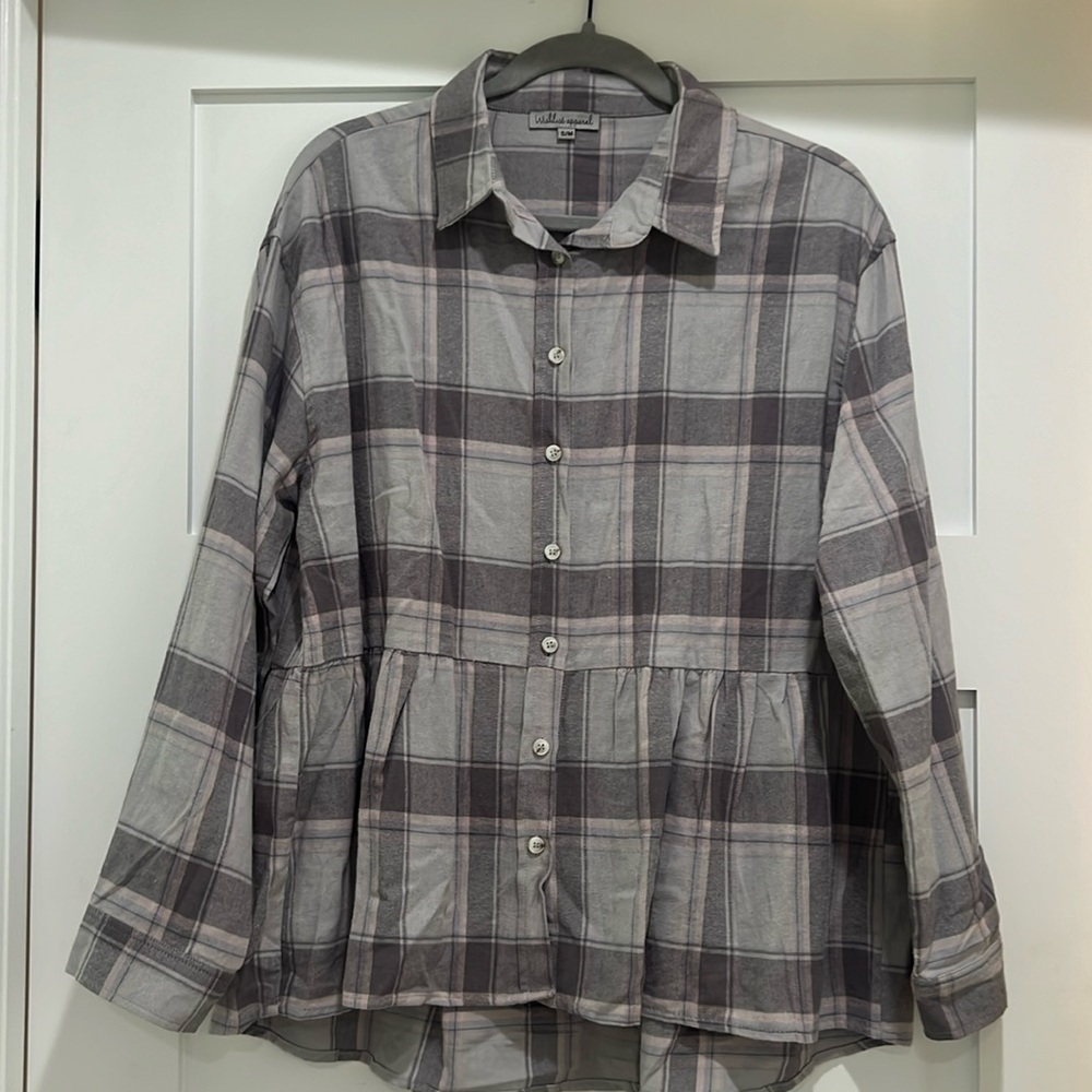 Flannel blouse long sleeve